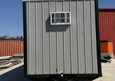 exterior of mobile office with ventilation unit
