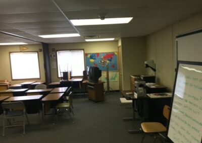 classroom with desks